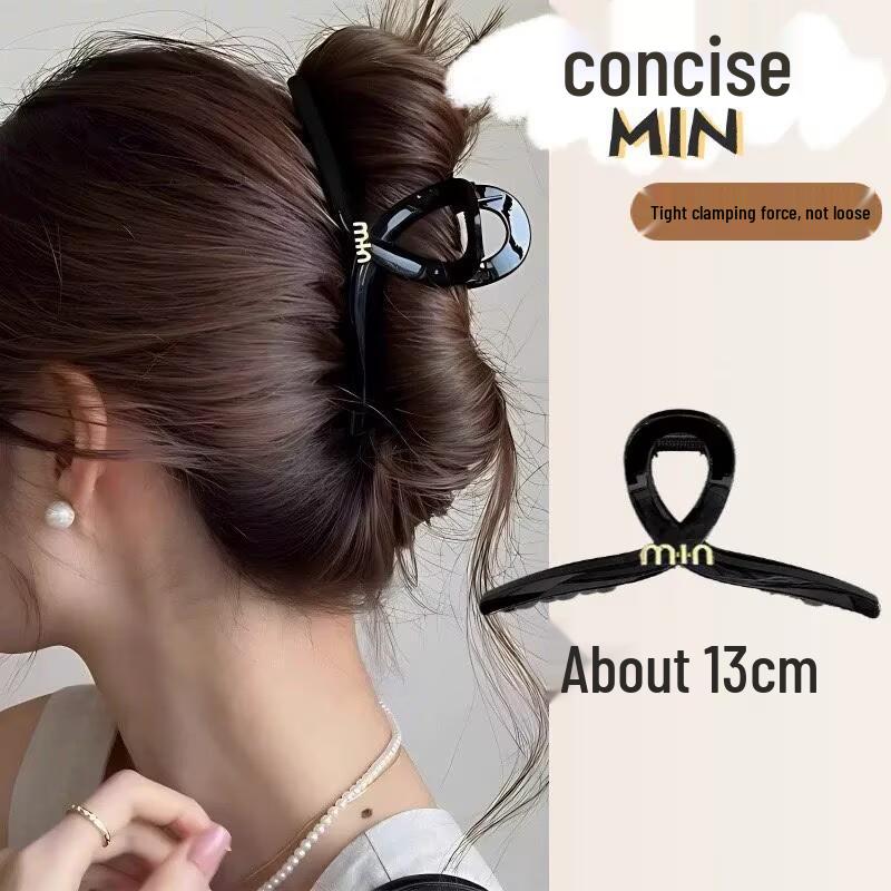 Elegante Schwarze Strass-Haarklammer - Großes High-End-Accessoire