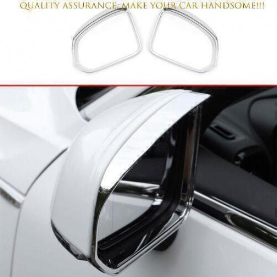 For Volvo XC40 2019-2024 Glossy Chrome Rear View Mirror Rain Eyebrow Trim 2PCS