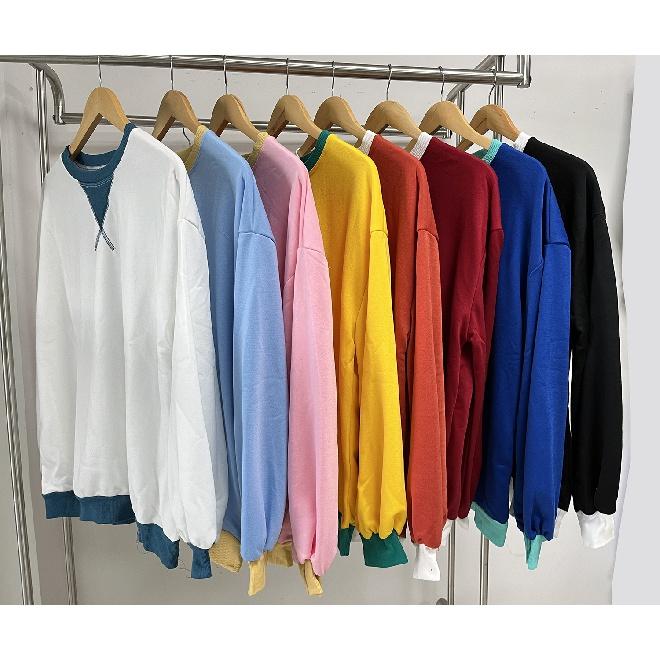 2024 European And American Autumn And Winter Contrasting Round Neck Loose Long Sleeved Sweatshirt Jacket For Women