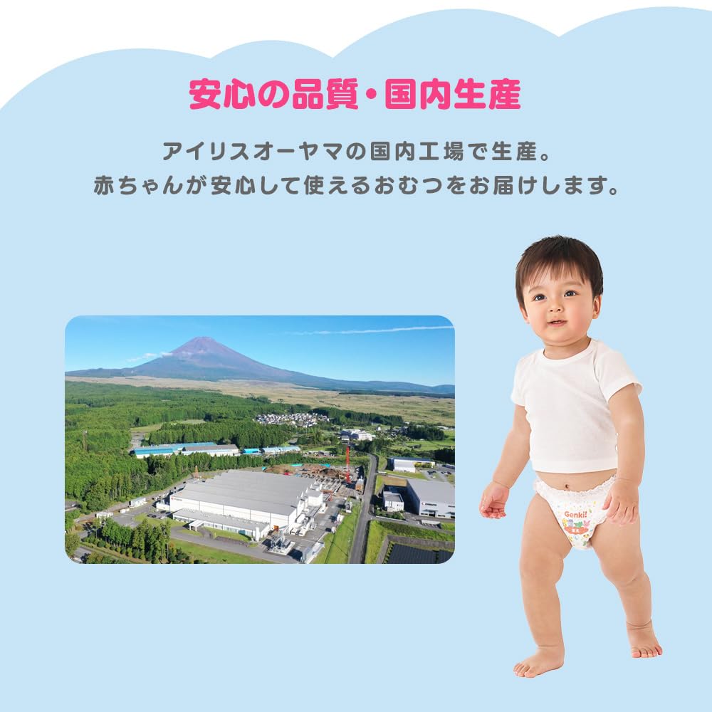 Genki! Velké pleny, 108 kusů (36 kusů x 3) od Iris Ohyama