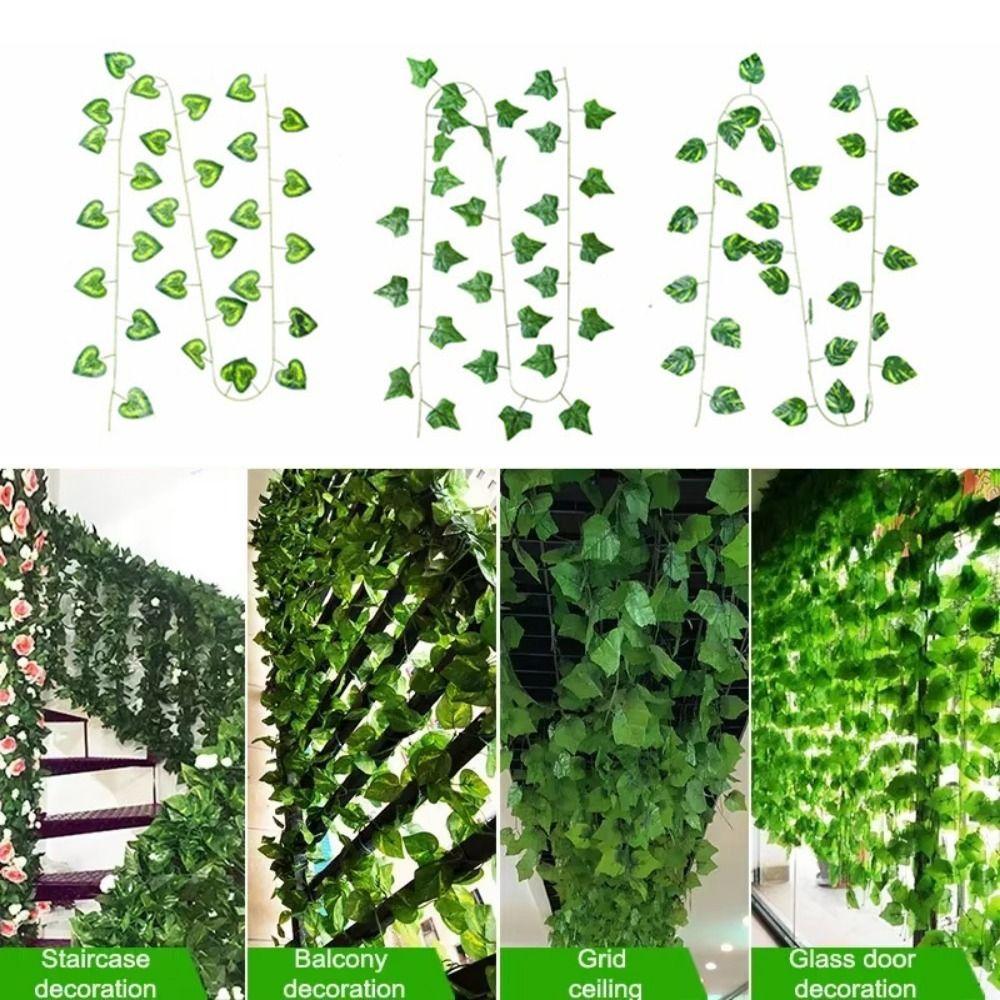 12pcs Artificial Foliage Artificial Spring Leaf Vine Garland Hanging Plants  Plant Decoration