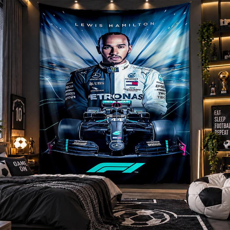 Wall Hanging Tapestry Lewis Hamilton Print Cloth for Living Room Bedroom Home Decor