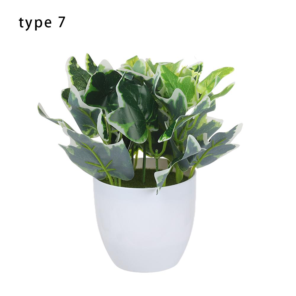 Desktop Ornaments Green Foliage Artificial Plants Bonsai Simulation Flowers Potted Fake Greenery