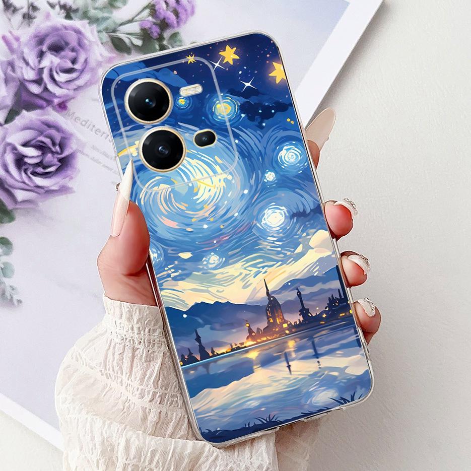 For Vivo V25 5G Case Vivo V25e V2201 Cute Cat Lion King Painted Cover Soft Silicone Phone Case For Vivo V25e V 25 VivoV25 Fundas