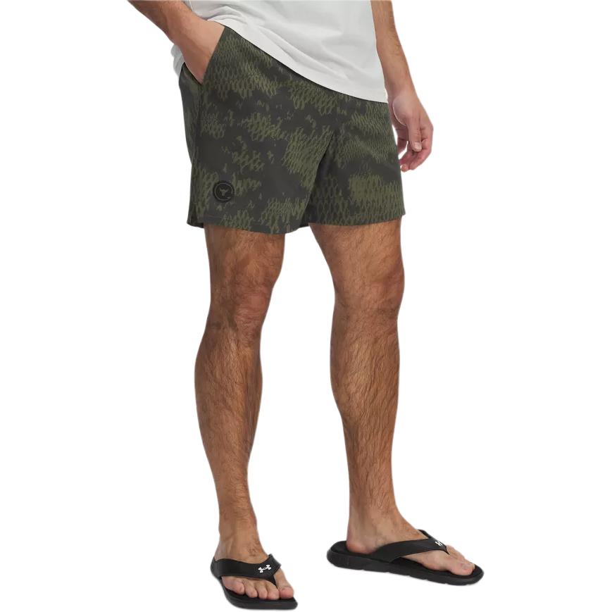 Under Armour Project Rock Iso-Chill Moda da Esterno Estetica Semplice Fresco Trendy Pantaloncini Casual Pantaloncini da Uomo Verde 1390012-390