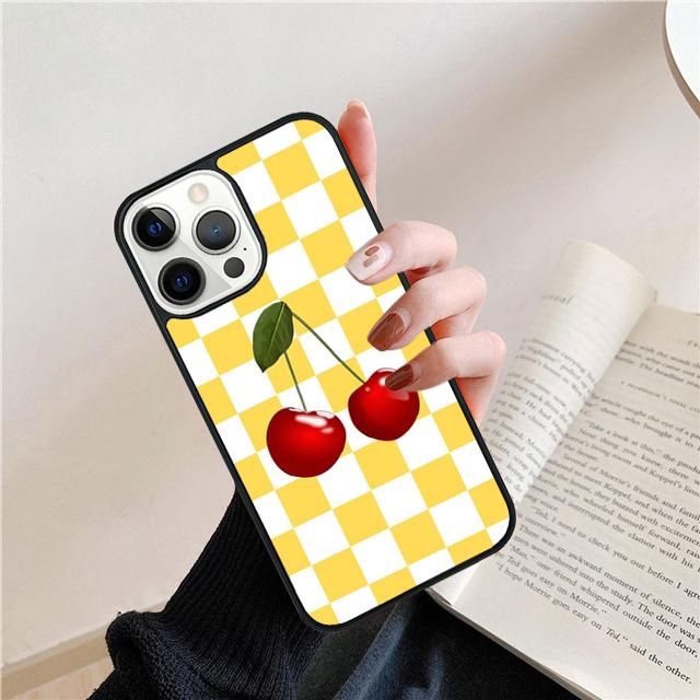 Checkered Sunflower Rose Design Cover For iPhone 17 Air 15 16 14 13 12 Pro Max 11 Pro Max Plus Phone Case Coque