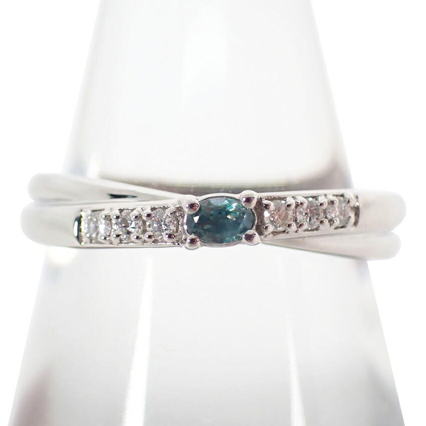 

[Б/в] Кільце з платини 950 проби з олександритом/діамантами / Розмір 13 / g506-44