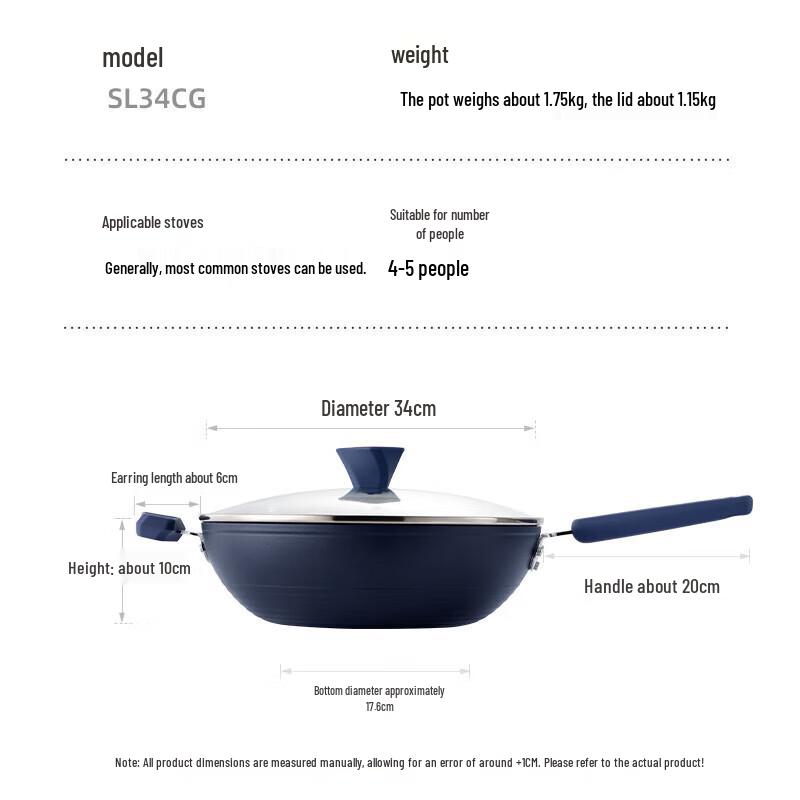 COOKER KING SL34CG Multi-Purpose Non-Stick Wok