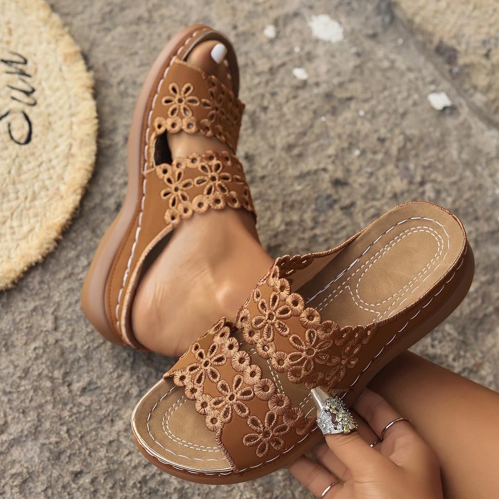 Women Flats Slippers 2024 New Summer Fashion Casual Open Toe Shallow Sandals Slippers Slides Women Plus Size Zapatos De Mujer