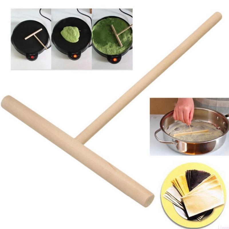 1PC for T Wooden Pancake Batter Spreader Rolling Pin Kitchen Tool