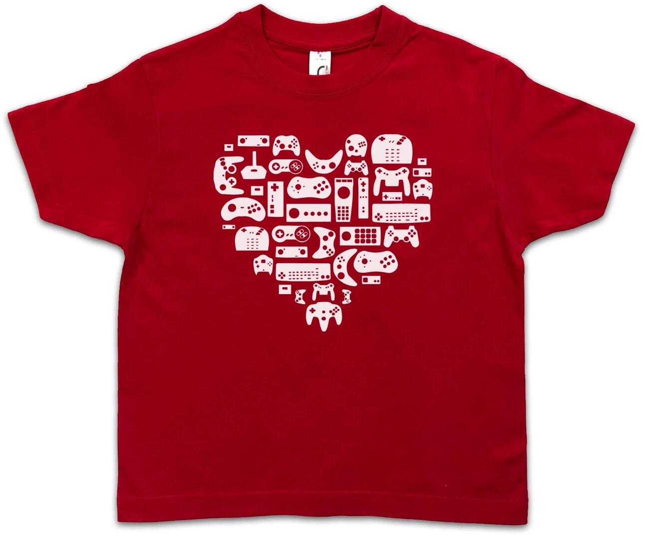 CONTROLLER HEART I Kids Boys kids boys T-Shirt Video Game Evolution Joystick Gamepad 120