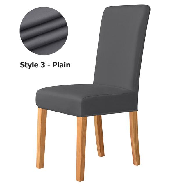 New T -Jacquard Chair Cover Elastic Solid Color Chair Covers For Dining Room Hotel Use Home Ornamental Washable Design Anti -Dirty Seat Protectors