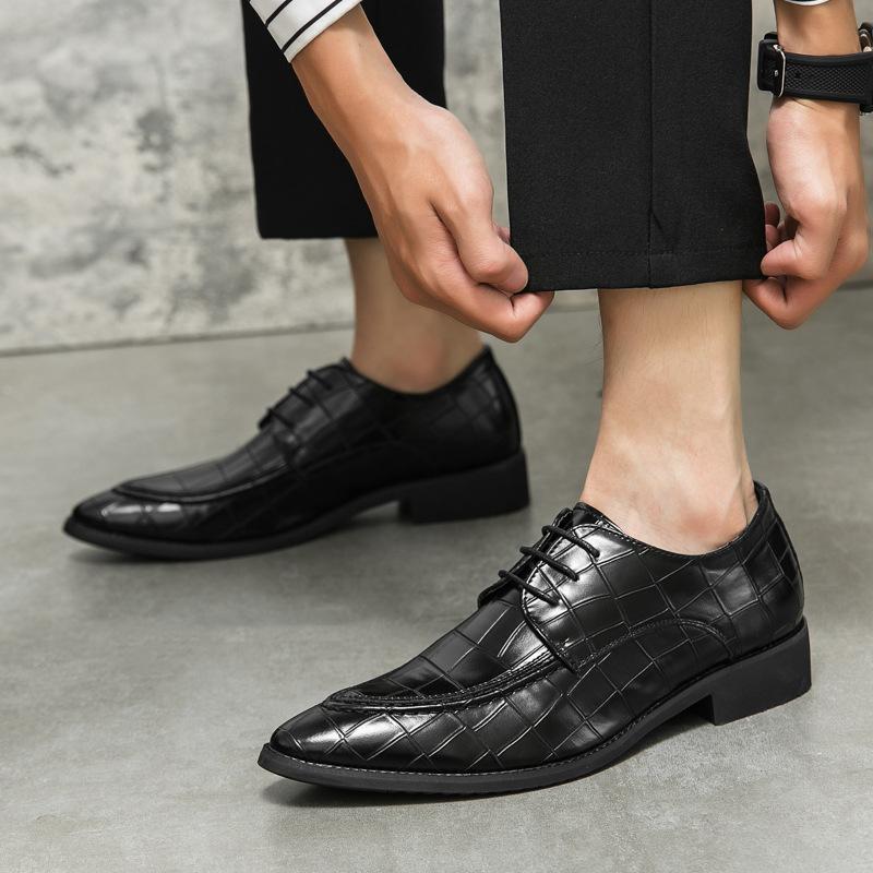 Men's Shoes 46 Large Size New Casual Leather Shoes Fashion Men's British Style Groom Wedding Shoes Business Dress Shoes