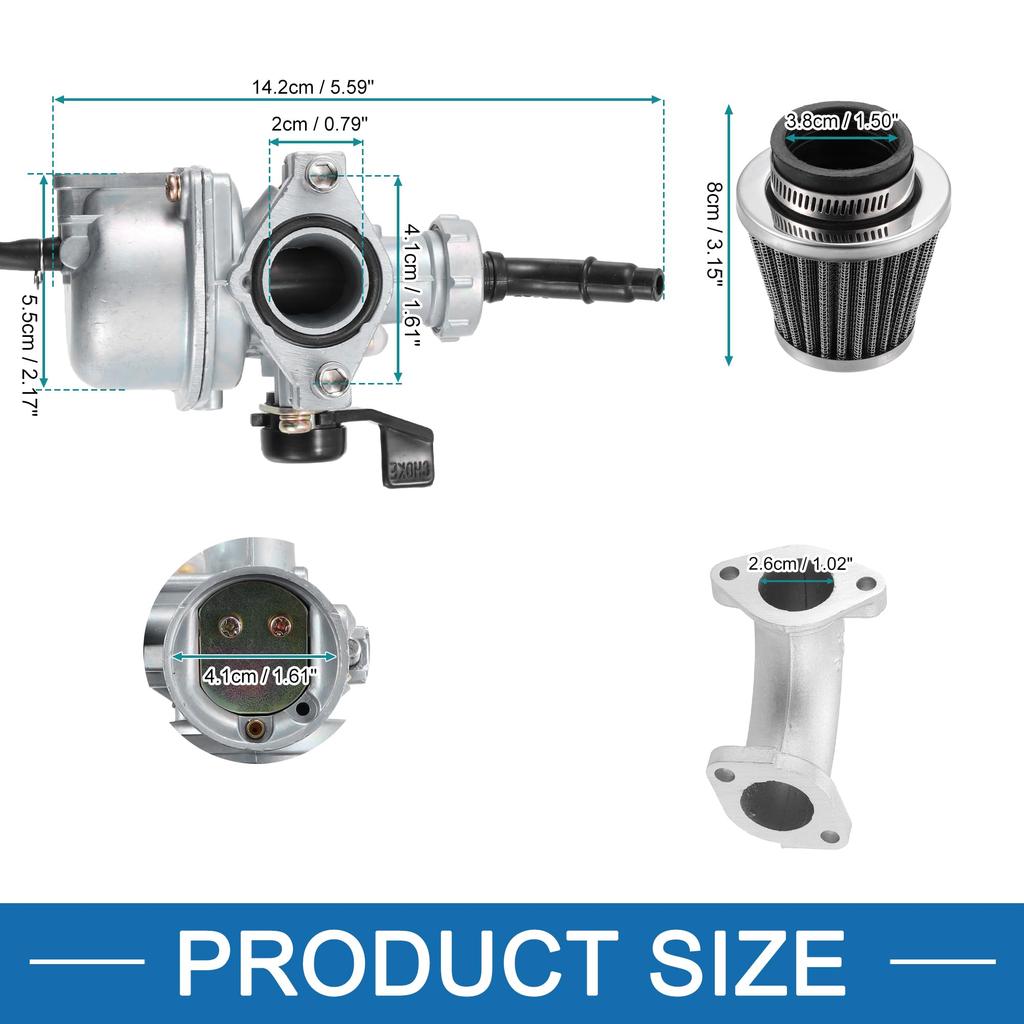 A ABSOPRO PZ22 Carburetor 22mm ATV Quad Dirt Bike Pit Bike Scooter Go Kart