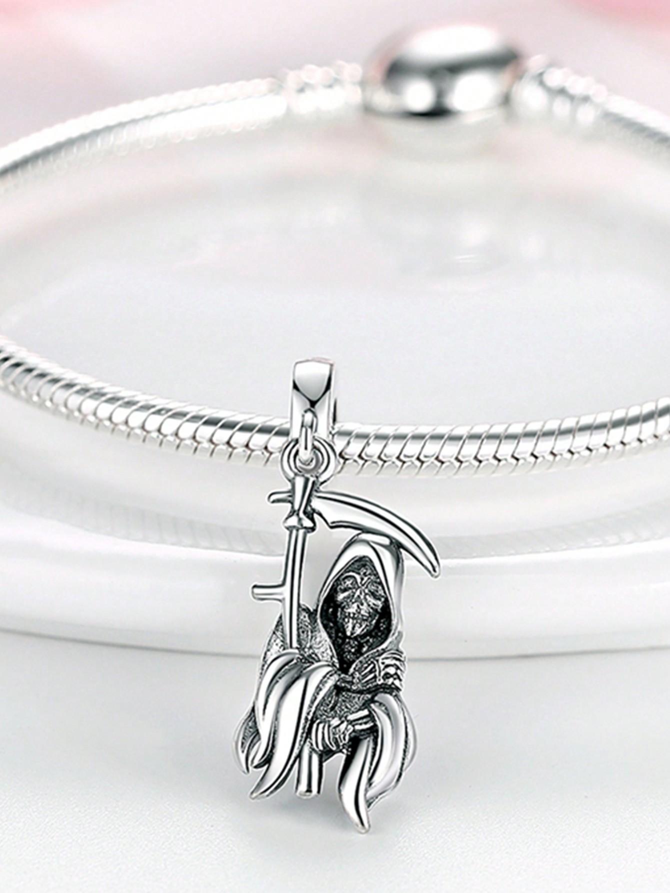 Посеребренные Оригинальные Шармы Череп Хэллоуин Шляпа Волшебника Бусины Подходят для Браслета Женские Украшения Подарок