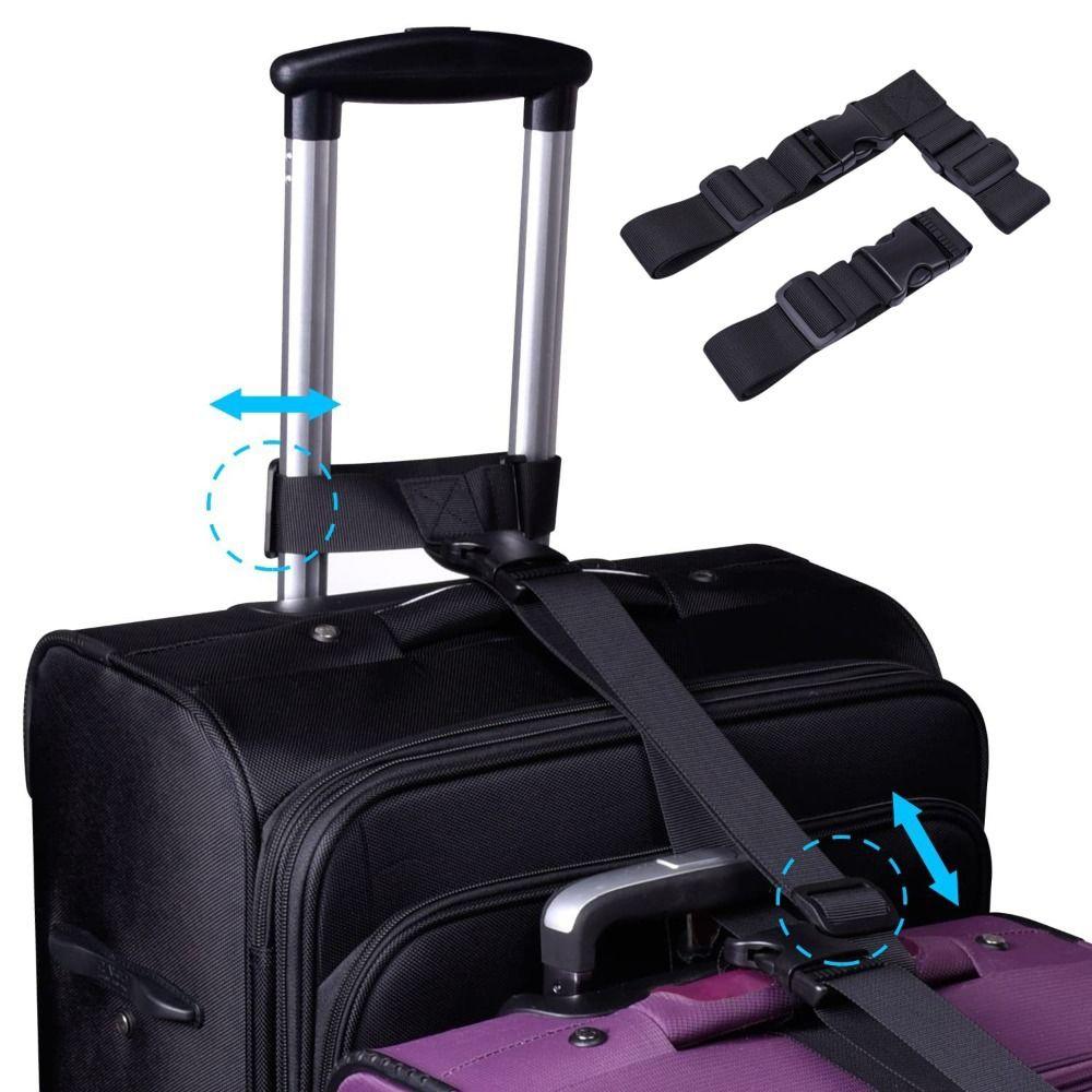 2SET Adjustable Luggage Straps Secure Fastening Travel Bag Belt Travel Buckle Luggage Belt  Airport