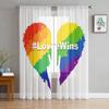 Lgbt Pride Love Chiffon Sheer Curtains for Living Room Bedroom Home Decoration Window Voile Tulle Curtain Drapes