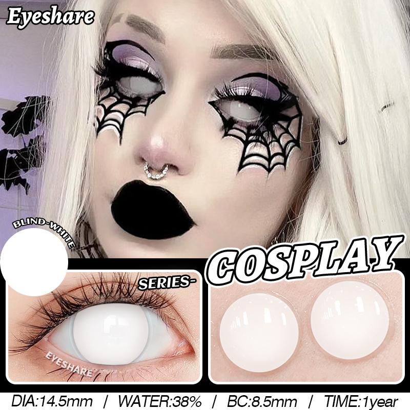 1 Pair Halloween Color Contact Lenses for Eyes Red Cosplay Eyes Lens White Multicolored Lenses Yearly Blakc Lenses
