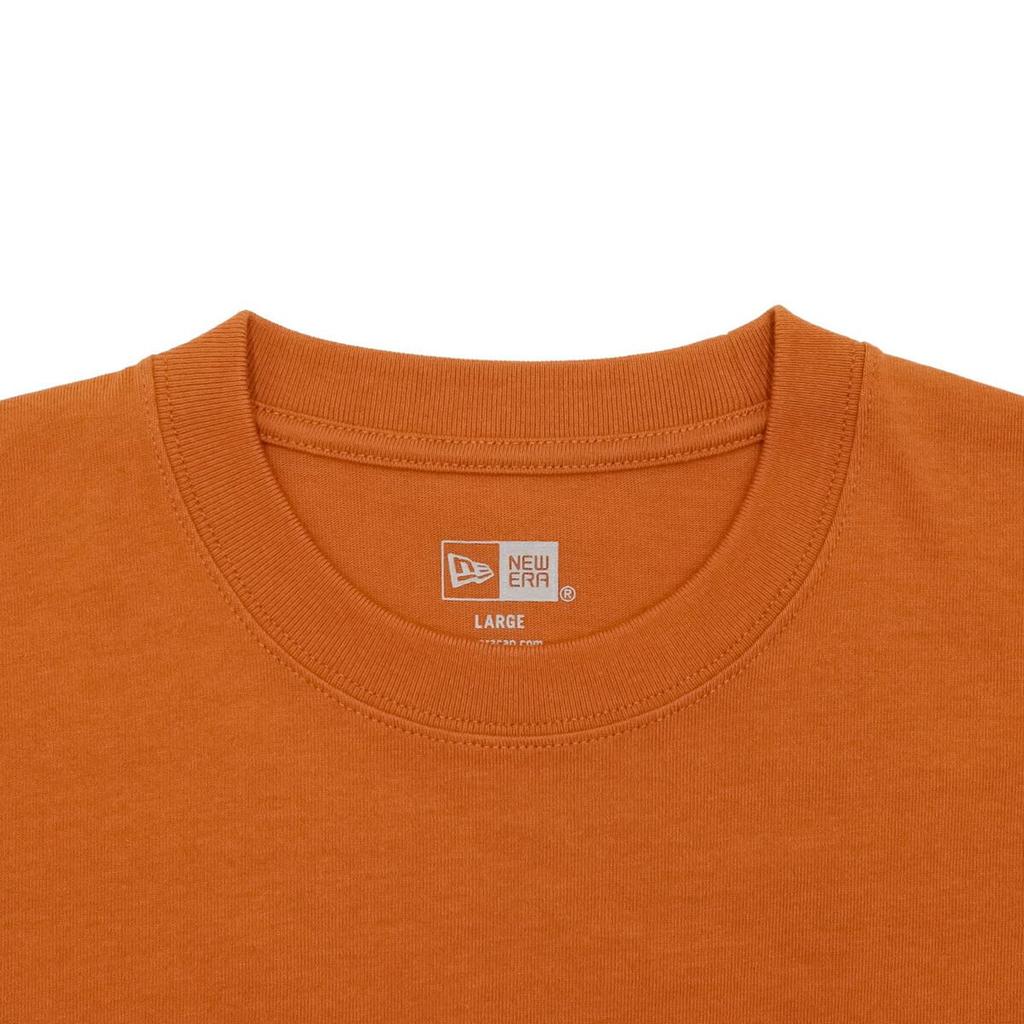 NEW ERA Short Sleeve Hem Box Logo Rust Orange L Cotton Tee Box Logo Patch T-Shirt S/S