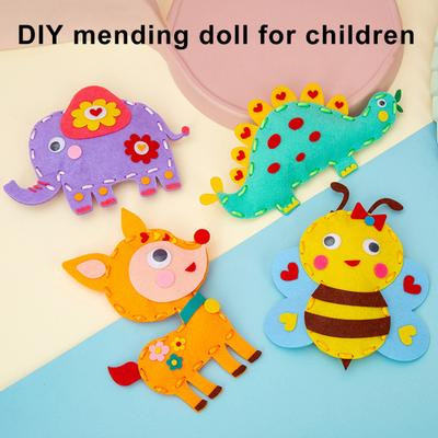 1 Set Cartoon Tierpuppe Nähset DIY Handgemacht Vliesstoff Tier