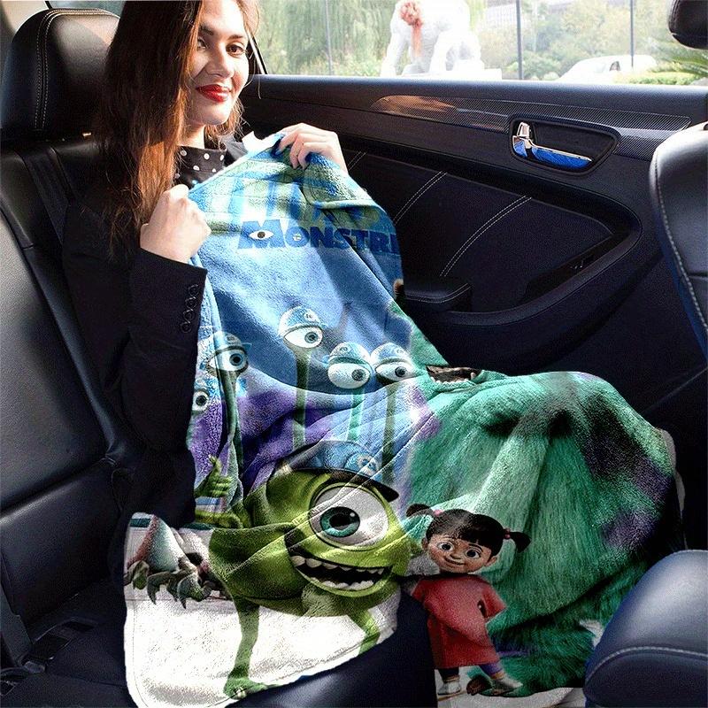 1 Stück Monsters University Druckdecke - Weiche Ganzjahres-Kuscheldecke für Büro, | Personalisiertes Geschenk mit entzückendem Cartoon-Design
