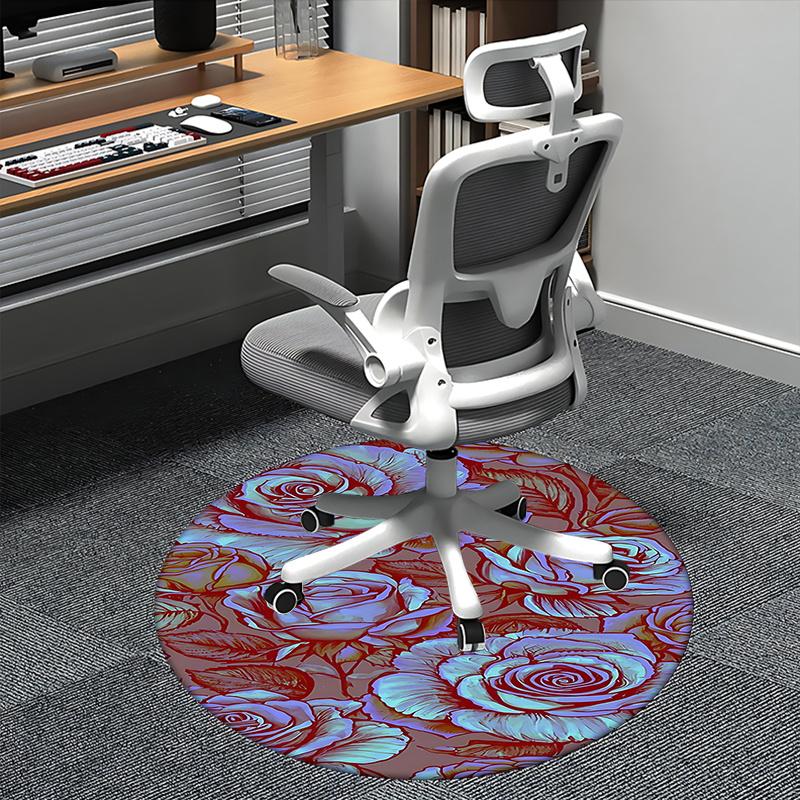 

Elegant Rose Pattern Office Carpet Chair Mats, Home Decor, Sofa Rug, Office Carpet Gift for Any Room1118089a 80cm by 80cm