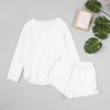 Women's Fashion Casual Solid Color Long Sleeve Top And Shorts Suit