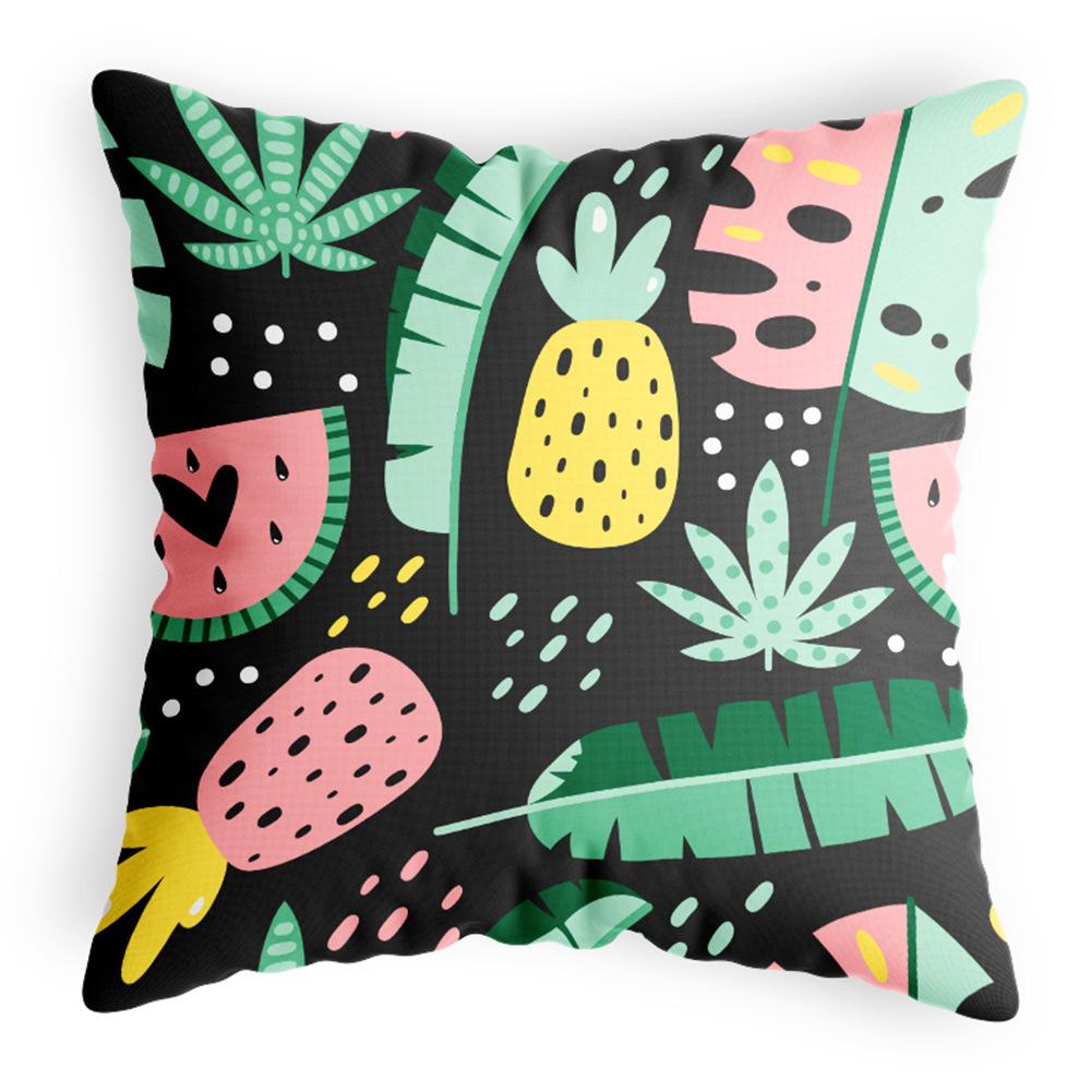

Light Color Cotton and Linen Cushion Cover for Home Bed Backrest Digital Printed Leaf Geometric Pillow Cover Fresh Color Chair Cover 44 * 44CM Pillow Cover, Satin