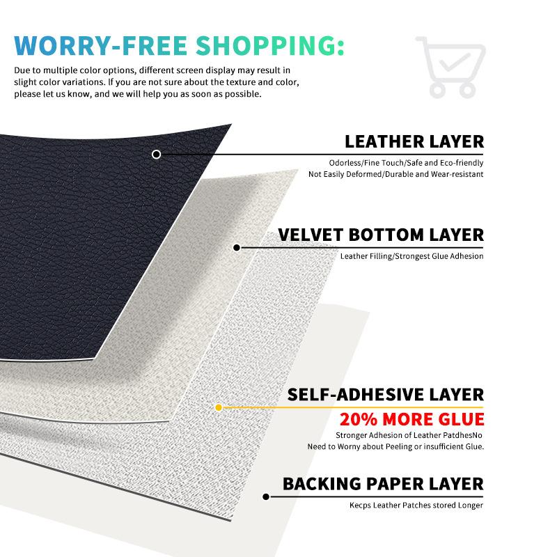 Toppa autoadesiva in pelle PU per divani, mobili, fai da te, per riparazioni, interni auto, moto, adesivi in pelle, tessuto