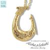 [Aloha Lokahi] Hawaiian Jewelry Necklace, Surgical Stainless Steel Fish Hook, with Yellow Gold Cable Chain (2mm Stainless Steel Width), 40cm