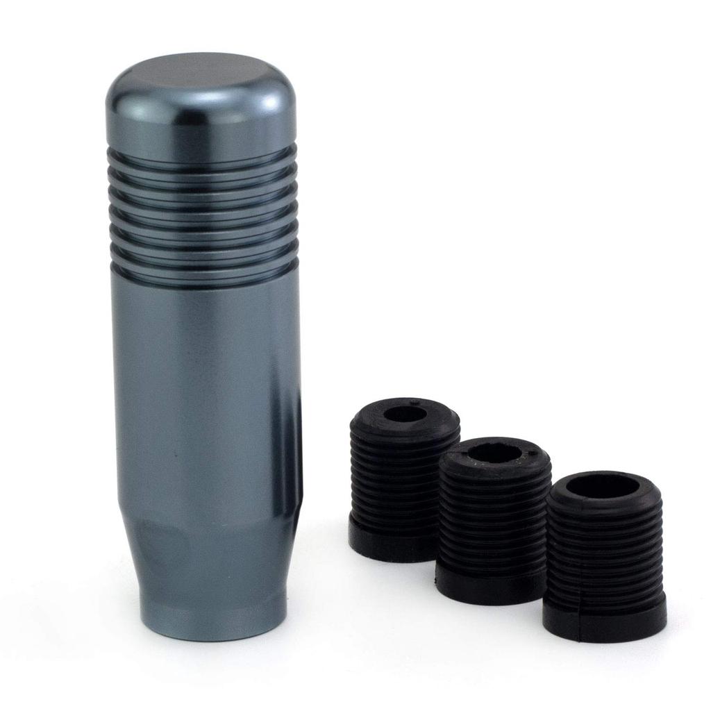 Thruifo [Car 85mm Gear Knob Short] AT MT Shift Stick Shifter Head Metal Automatic Manual Vehicle Universal (Gray Aluminum Alloy)