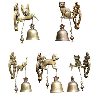 Vintage Metal Bell Door Shopkeeper Luck Knocker Windchime Magnetic Wall Hanging Ornament Room Garden Store Front Entrance Gift