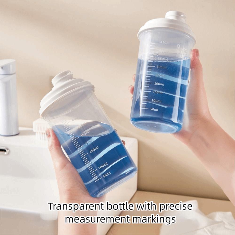 Transparent Laundry Detergent Dispenser Bottle with Measuring Cup Sealed Detergent Powder Tank Multipurpose