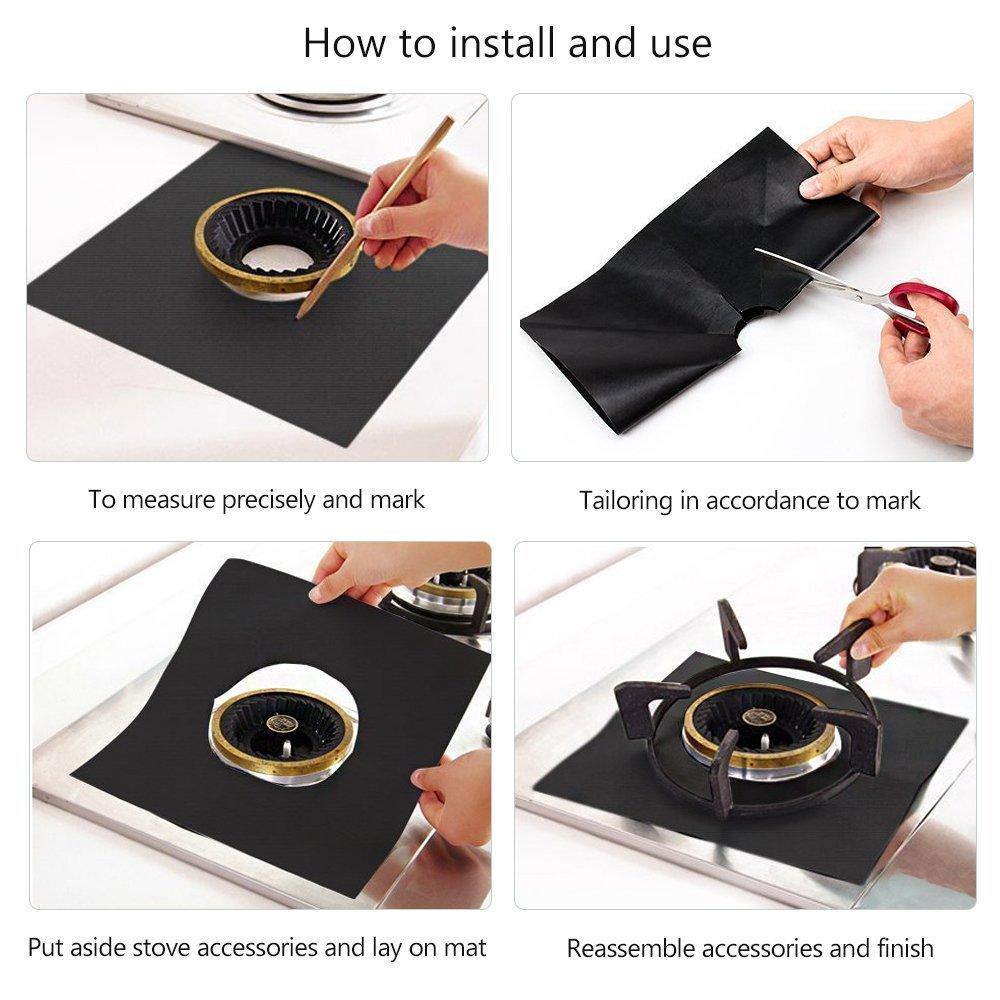 2/4/8 Stück Wiederverwendbare Saubere Matte Pad Gaskochfeld Oberflächenschutzpad Waschbar Öl- und Schmutzabweisend Küchenreinigungszubehör
