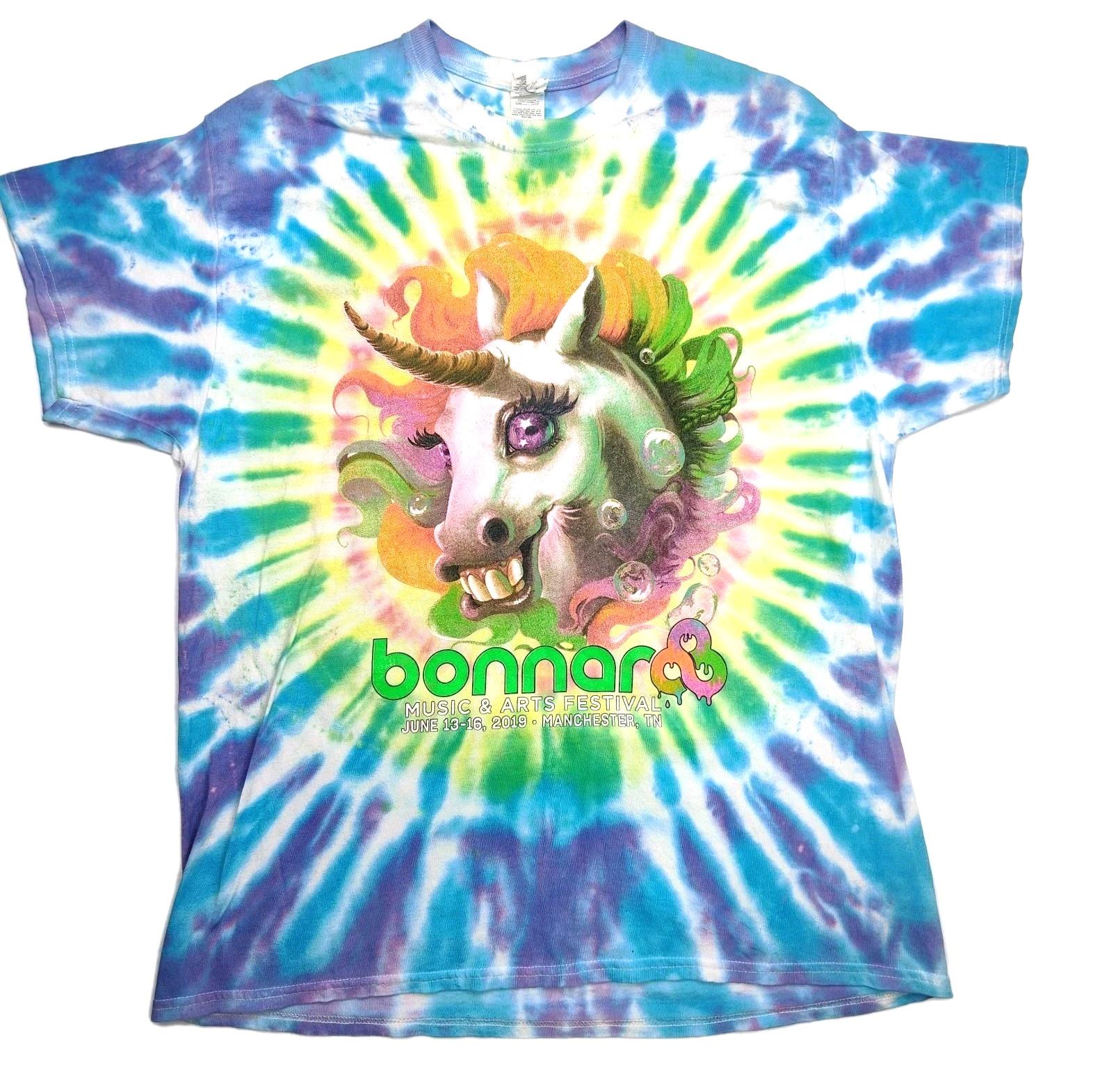 Bonnaroo Music Festival T-Shirt XL Rock Rap Band Concert Unicorn Tie Dye Top XXL