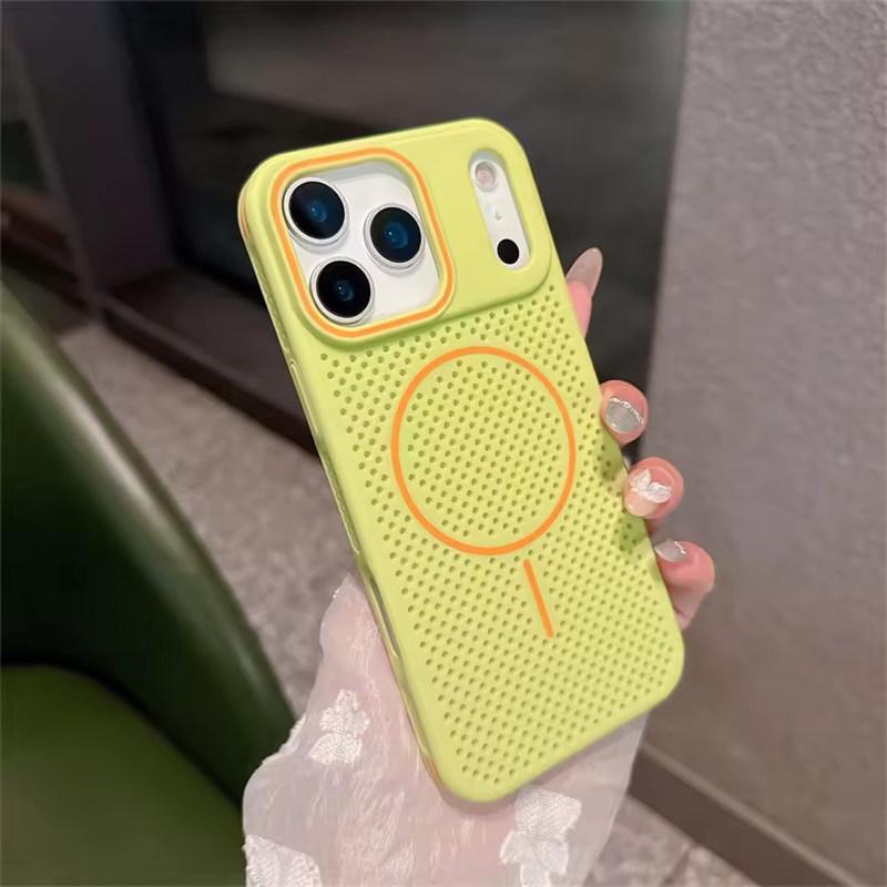 Heat Dissipation Magnetic Phone Case For iPhone 17 Air 16 15 14 13 12 Pro Max For Magsafe Honeycomb Mesh Cooling Shockproof Capa