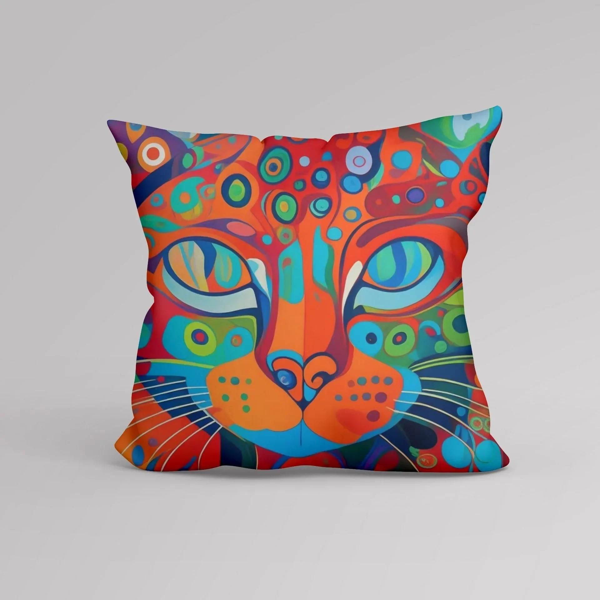 

Наволочка с рисунком кошки и собаки, декоративная наволочка для дивана, квадратная подушка для автомобиля 40x40cm