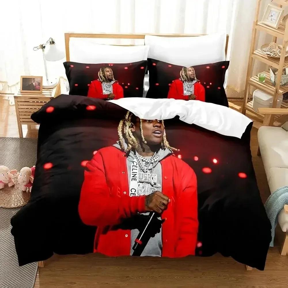 New 3D Print Lil Durk Rapper Comfortable Duvet Quilt Cover Pillowcase Bedding Set Children Bedroom Decoration Home Textile