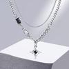 Black Star Choker Necklaces Neck Decoration Stacking  Necklace Double Link Chains Necklace  Women