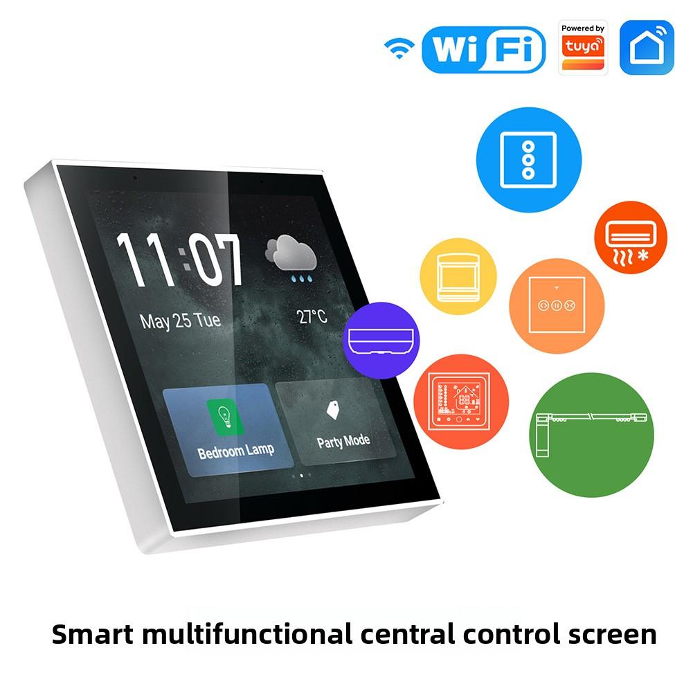 Duomei 4-Inch In-Wall Smart Home Control Panel Multi-Functional Touch Screen Tempered AG Glass ABS 10A Max Current 2.4G/5G WiFi