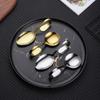 Stainless Steel Service Tableware Curved Handle Spoon Hotel Golden Independent Dining Curved Hotel Supplies Spoon
