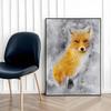 Poster Red Fox Abstract In a Black Frame