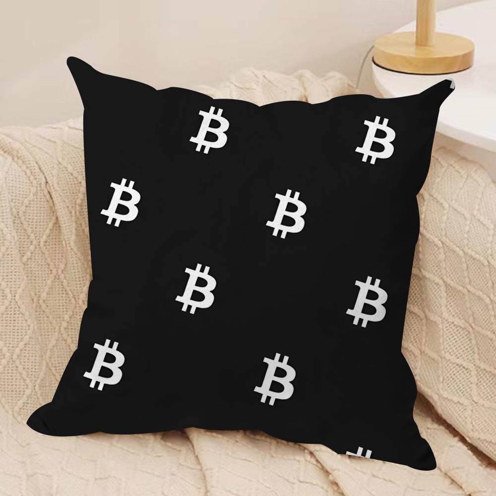 Cool BBitcoin Cushion Cover Pillowcase Ultra Soft Skin Friendly Fabric Cloud Like Comfort Concealed Zipper