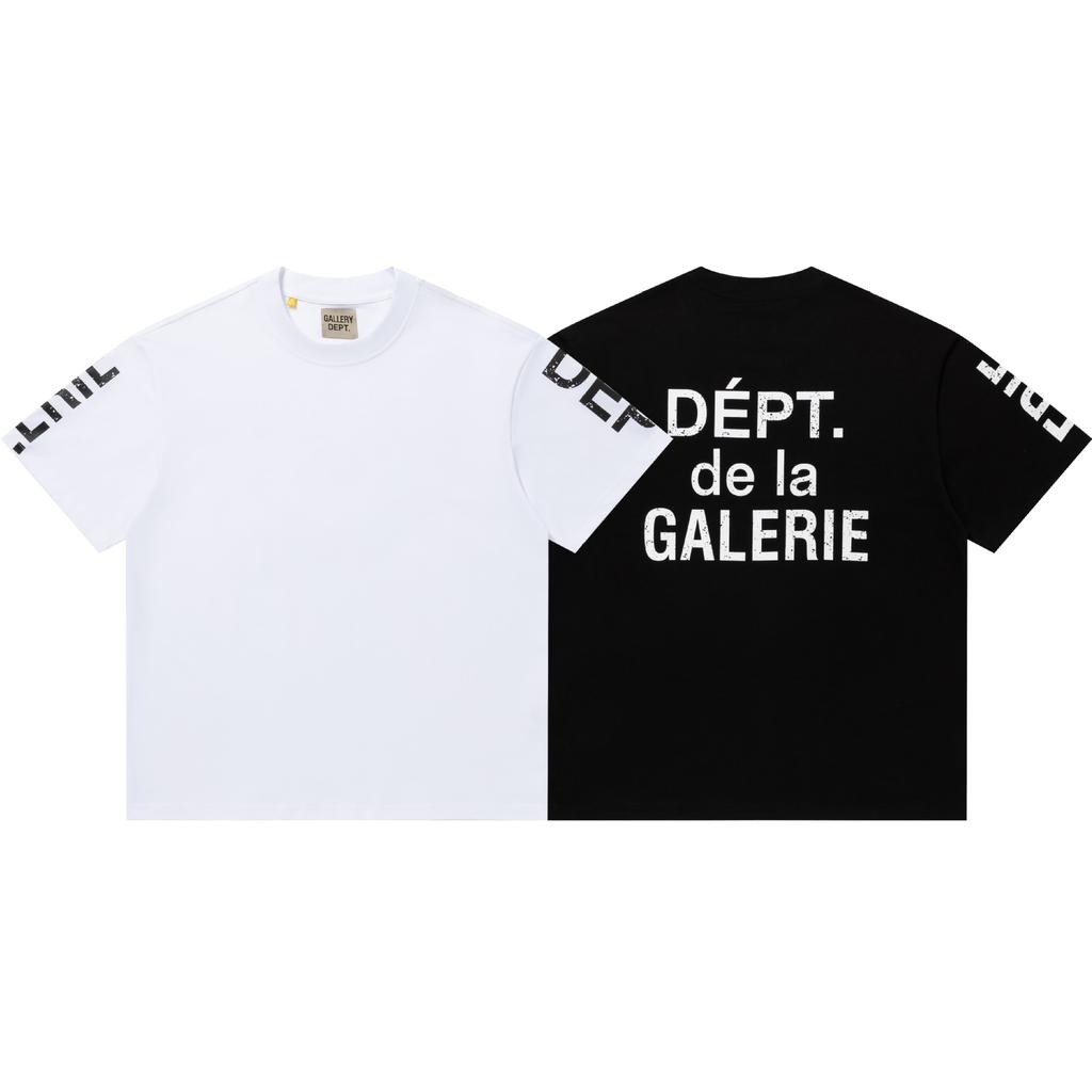 Cross-border European and American trendy brands Gallery Dept Skull letter pattern printed short-sleeved t-shirt Men's and women's high  half-sleeves