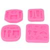 4Pcs Makeup Tools Silicone Molds Food Grade Nonstick Silicone Durable Soft Odorless Fondant Molds