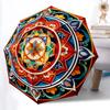 1PC Mandala Art Automatic Open/close, All-Season Portable Folding Umbrella for Women & Men Yy250919140