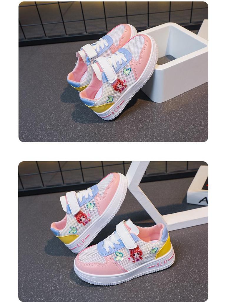 Girls' Summer 2025 Mesh Breathable Sports Shoes - Soft Sole, Lightweight Sneakers for Children