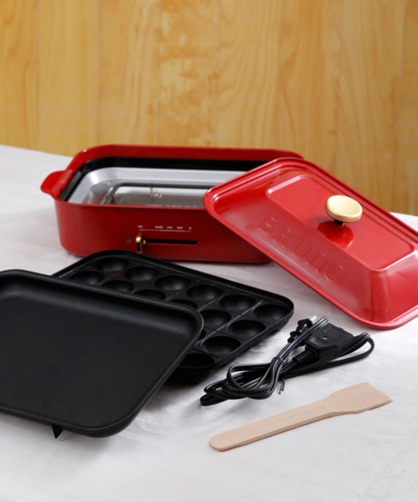 BRUNO Bruno Compact Hot Plate Body 4 Types of Plates Ceramic Coated Pot Flat Recipe Book Included Navy Navy Stylish Cute This 1 Unit Lid Included
