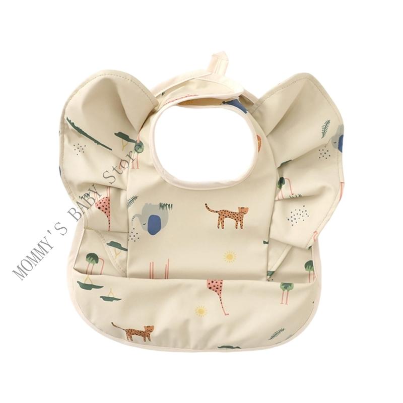 

H3CD Wipeable Burp Cloth Portable Foldable Adjustable Baby Bib for Newborns Infants