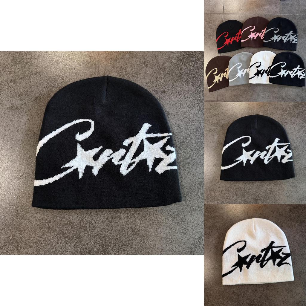 Urban Fashion High Crown Knit Cap With Star Pattern For Streetwear Enthusiasts